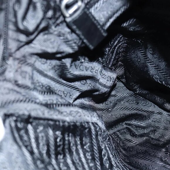 PRADA Shoulder Bag Nylon Black Silver Auth am9554 - Picture 12 of 16